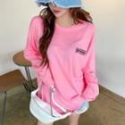 Letter-printed Neon-color Oversized T-shirt