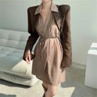 Cropped Blazer / Long-sleeve Mini Collared Dress