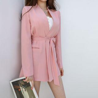 Open Office Look Jacket With Sash