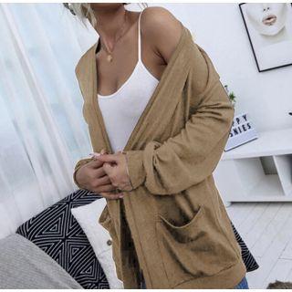Plain Side Pocket Cardigan