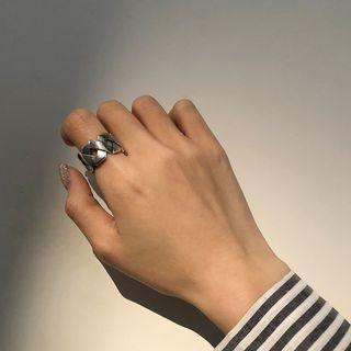 Silver Woven Open Ring As Shown In Figure - One Size