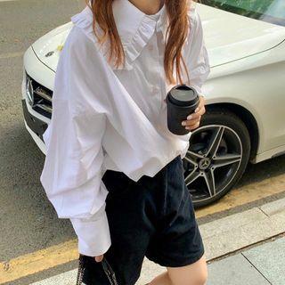 Ruffled Shirt White - One Size