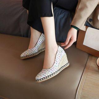 Tweed Wedge Pumps