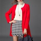 Plain Open-front Knit Jacket