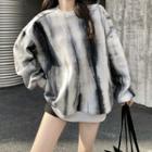 Tie-dyed Sweatshirt Tie-dyed - Black & Light Gray - One Size