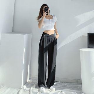 Waist-details Wide-leg Harem Pants
