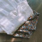 Short-sleeve Lace Top / Floral Print Skirt