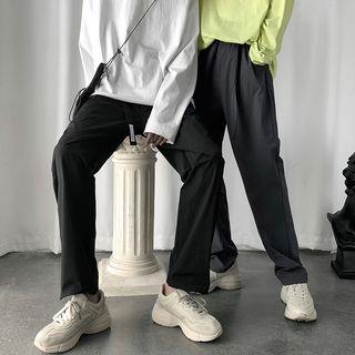 Strap Detail Straight-leg Dress Pants