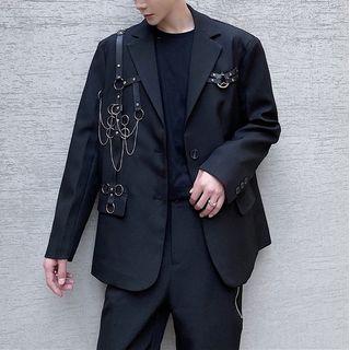Chain-accent Loose-fit Blazer