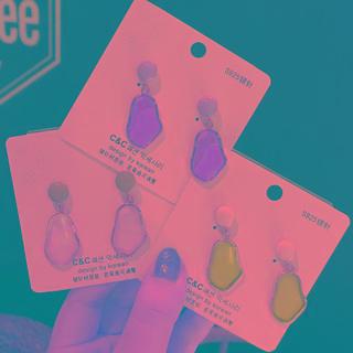 Irregular Acrylic Disc Drop Earring