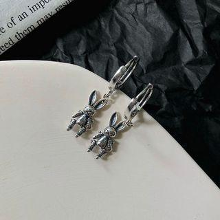 925 Sterling Silver Rabbit Dangle Earring 1 Pair - Yc3592e - Silver - One Size