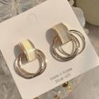 Cat Eye Stone Alloy Hoop Dangle Earring 1 Pair - Silver Stud Earrings - Gold - One Size