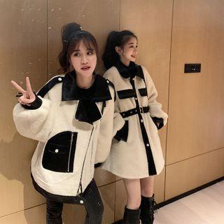 Two Tone Zipped Coat