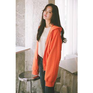 Kangaroo-pocket Zip-up Hoodie