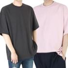 Elbow-sleeve Boxy-fit T-shirt (xl~xxxl)