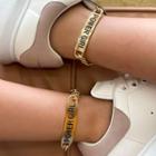 Lettering Anklet 1pc - Gold - One Size