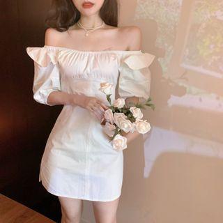 Off-shoulder Slim-fit A-line Dress