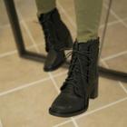 Chunky-heel Lace-up Ankle Boots