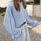 Color-block Striped Hoodie Sweater