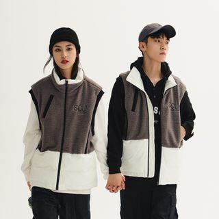 Two Tone Fleece Zipped Vest