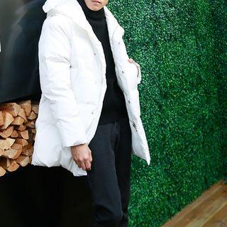 Detachable-sleeve Hooded Padded Zip Coat