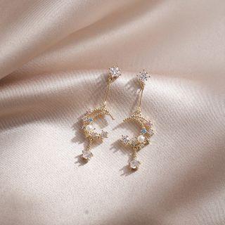 Moon Drop Earring 1 Pair - Gold - One Size