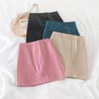 Faux Leather High-waist Mini Skirt