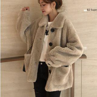 Faux Fur Single-breasted Jacket