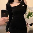 Cold-shoulder Bow-back Bodycon Dress