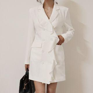 Ruffle Mini A-line Blazer Dress