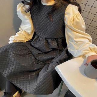 Long-sleeve Sweatshirt / Mini A-line Pinafore Dress