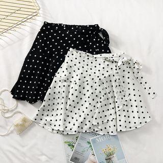 Mock Two-piece Dotted Mini Skirt