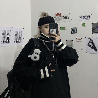 Oversize Turtleneck Striped Sweater