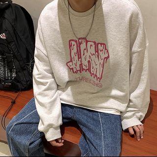 Long-sleeve Lettering Loose-fit Sweatshirt