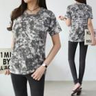 Letter Print Tie-dye T-shirt