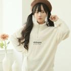 Lettered Boucl  Anorak Pullover