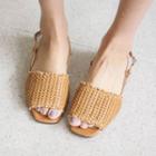 Square-toe Woven Sandals