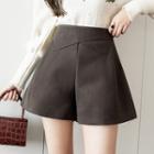 High-waist Plain Tweed Shorts