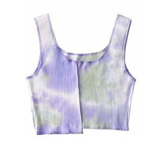 Irregular Tie-dye Cropped Tank Top