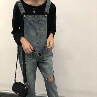 Distressed Dual-pocket Jumper Jeans
