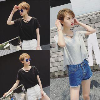 Strap Detail Short-sleeve T-shirt