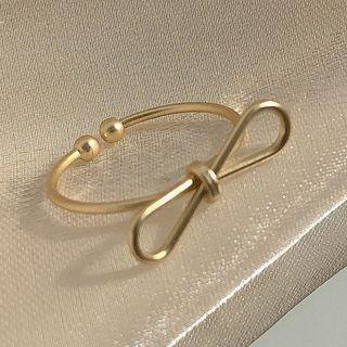 Alloy Bow Open Ring 1 Pc - Gold - One Size