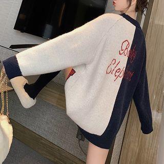 Printed Two-tone Sweater