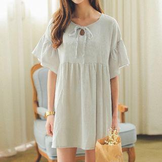 Frilled Sleeve A-line Dress