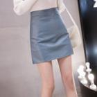 High-waist Faux Leather Mini Skirt