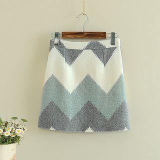 Chevron A-line Skirt