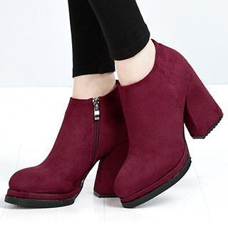 Pointy-toe Chunky-heel Ankle Boots