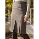 Pleated-hem Houndstooth Skirt