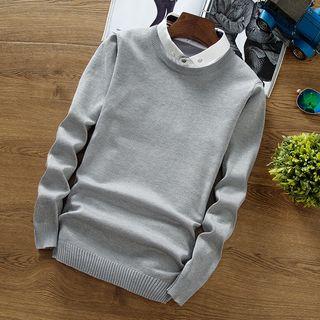 Mock Two-piece Collared Sweater