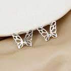 Butterfly Alloy Earring E3651 - 1 Pair - Silver - One Size